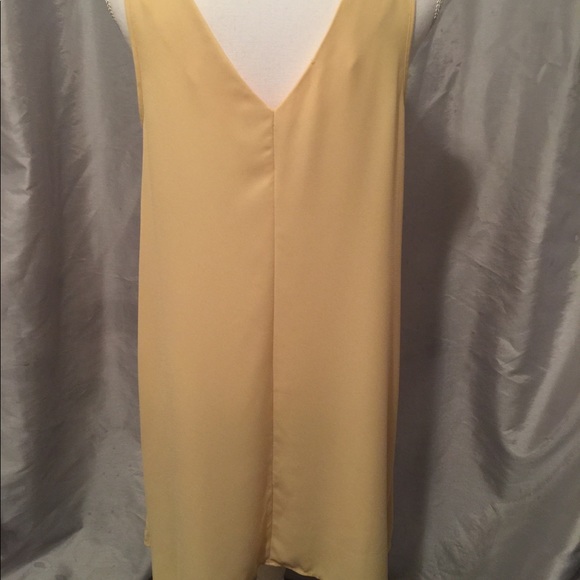 Forever 21 shift yellow dress Sz. L. Sleeveless - Picture 3 of 6